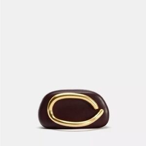 Zara Maroon  Clutch with Gold Accent